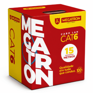 Cabo de Rede Cat6 15m Vermelho MEGATRON