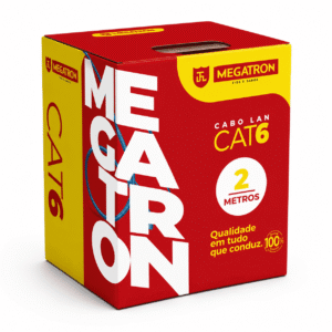 Cabo de Rede Cat6 2m Vermelho MEGATRON